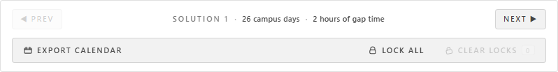 Results bar highlighting the Export Calendar button